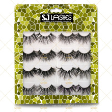 Faux Mink  Lash With 7/8/10 Pairs Customized Logo Eyelashes Packaging For 3D False Mink PBT Fiber Lashes LAE